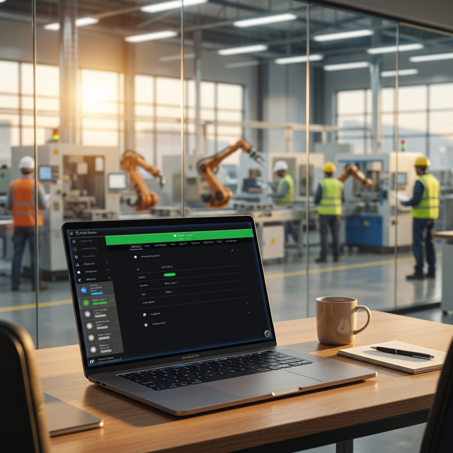 Dashboard de máquina Patok mostrando análisis acústico y estados