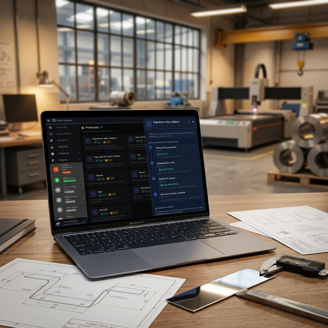 Ingeniero revisando Technical Data Sheet de producto en Patok